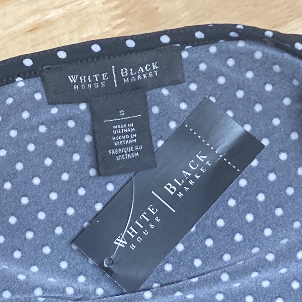 White House Black Market Dot Ruffle Front Camisole Size S - Picture 7 of 11